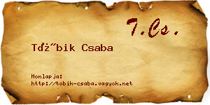 Tóbik Csaba névjegykártya