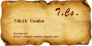 Tóbik Csaba névjegykártya